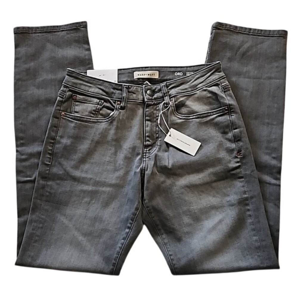 Warp+WEFT ORD Chicago Straight Denim Jean Size 29x34 New Gray Stretch Quality